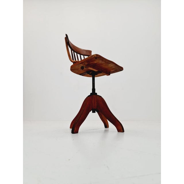 Bauhaus Swivel Office Chair in Wood by Der Ferderdreh, 1930s For Sale - Image 10 of 11