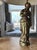 Figurative Late 20th Century Figural Gilt Ceramic Lamps With New Shades, a Pair For Sale - Image 3 of 12