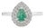 VRJewels 14k Gold Emerald Diamond Double Halo Vintage Engagement Ring Size 6.5 For Sale