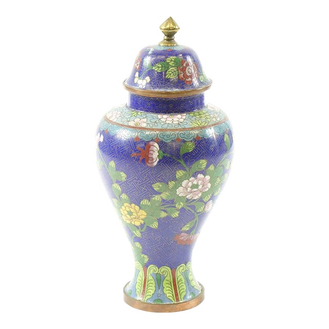 Mid 20th Century Chinese Cloisonne Ginger Jar For Sale