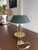 Vintage Hot Water Bottle Desk Lamp in Brass with Green Shade For Sale - Image 3 of 5
