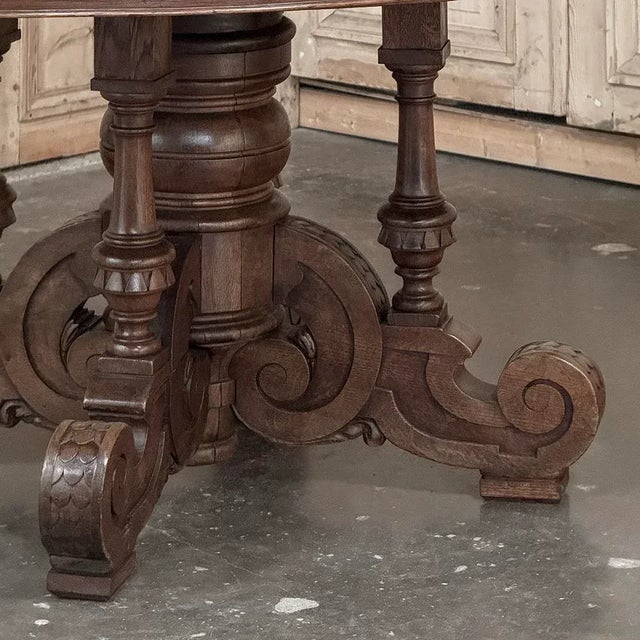 Burnt Umber 19th Century French Napoleon III Period Grand Oval Center Table For Sale - Image 8 of 14