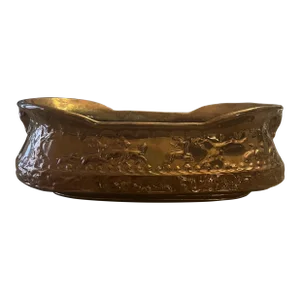 Copper Cachepot Jardiniere Embossed Made in England
