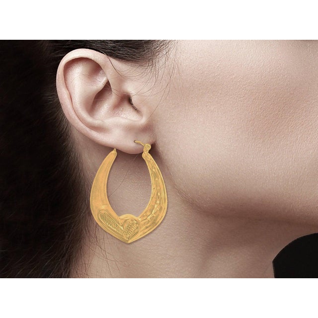 ♥ Product Summary ♥ Details: Puffy Check Mark Diamond Cut & Satin Finish Hollow Hoops Metal: 14K Yellow Gold Dimensions:...
