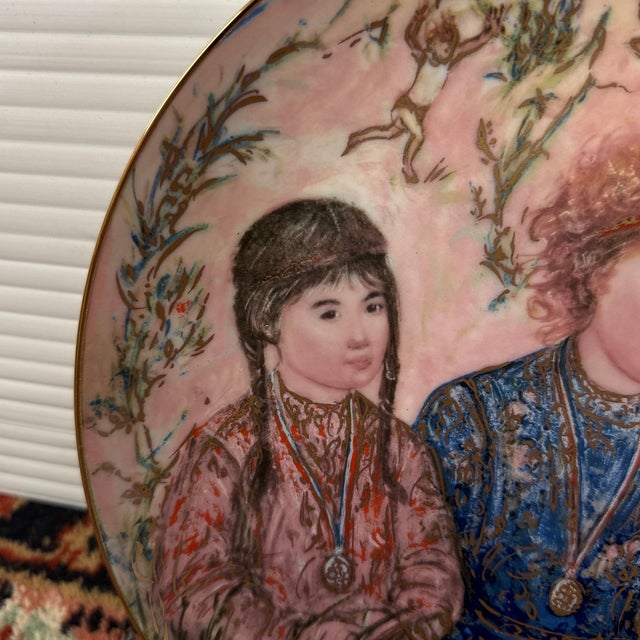 Edna Hibel "To Life" Porcelain Collector Plate For Sale - Image 4 of 12