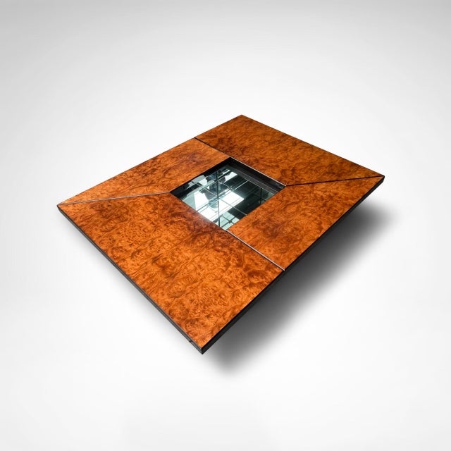 Burl Wood Coffee Table with Bar by Paul Michel for Roche Bobois, 1980s For Sale - Image 9 of 10