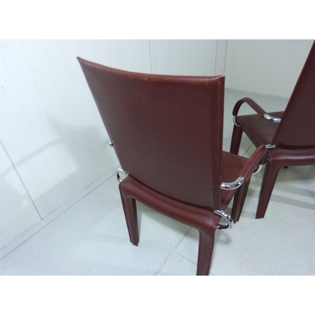 Leather Arcadia Chairs from Arper, Italy, 1980s, Set of 4 For Sale - Image 15 of 18