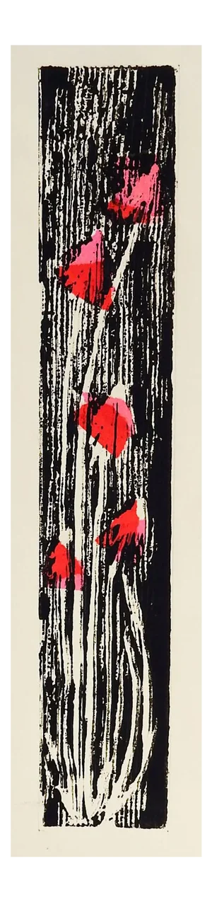 Mid 20th Century Abstract Floral Block Print