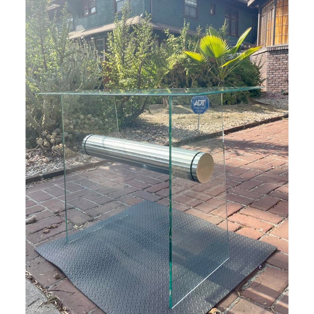 Postmodern Pace Collection Chrome/Glass Console Table For Sale In Los Angeles - Image 6 of 8