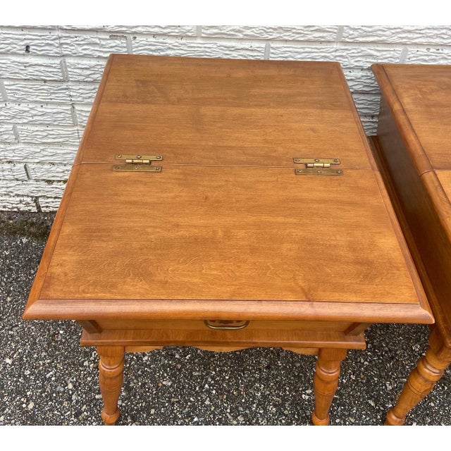 Vintage Mid Century HeywoodWakefield Dough Box Flip Too End Tables