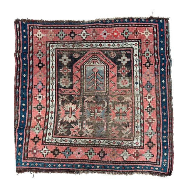 Antique Prayer Rug from the Caucus Mountains 3 x 4 ish For Sale