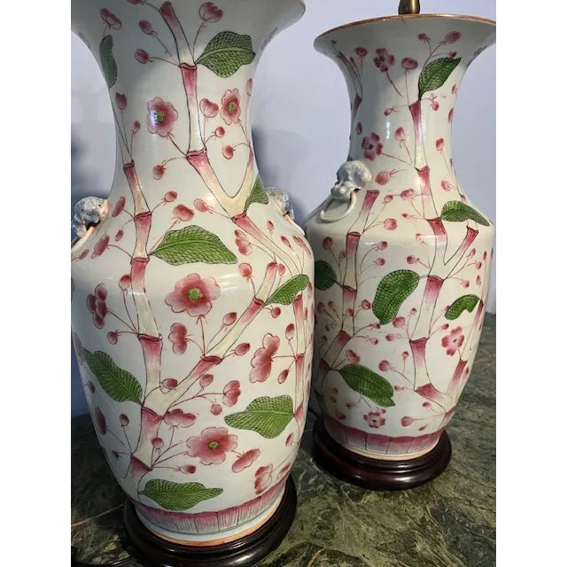 Pair of Late 19th Century Chinese Porcelain & Enameled Lamps For Sale - Image 12 of 12