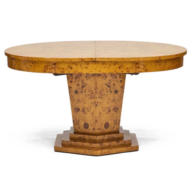 A beautiful set of mittel European dining chairs. Upholstered in Timothy Corrigan blue fabric. 35 1/2 × 23 × 23 1/2 in.,...