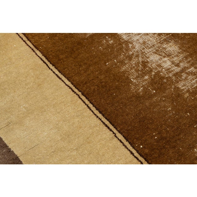 Antique Art Deco Chinese Nichols Style Runner Hand-Knotted Wool, Earth Tones For Sale - Image 9 of 9