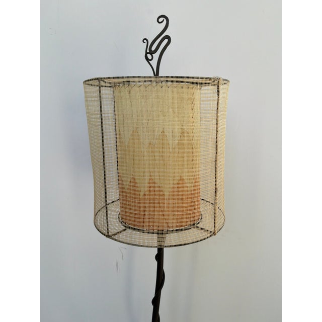 John Richard Sculptural Iron & Stone Floor Lamp For Sale - Image 4 of 7