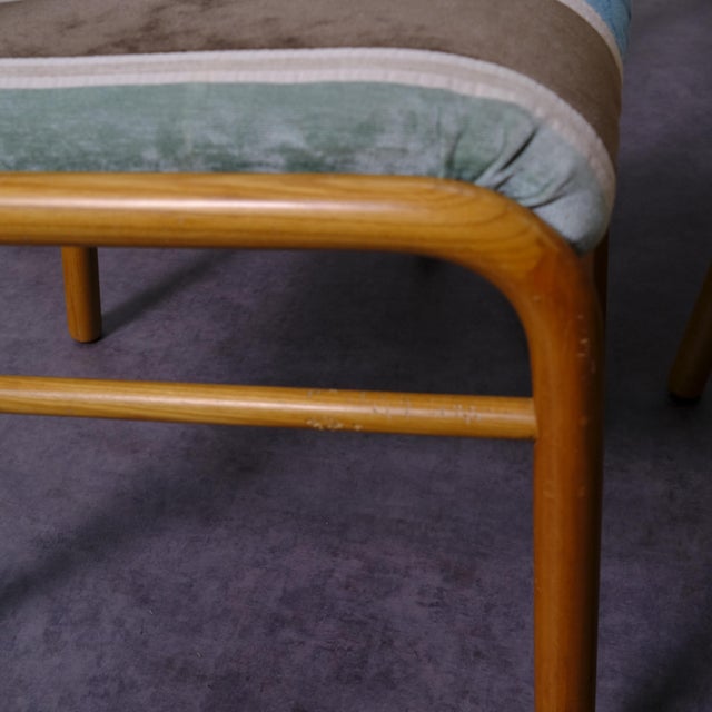 Vintage Wooden and Fabric Chairs, 1970s, Set of 4 For Sale - Image 12 of 17