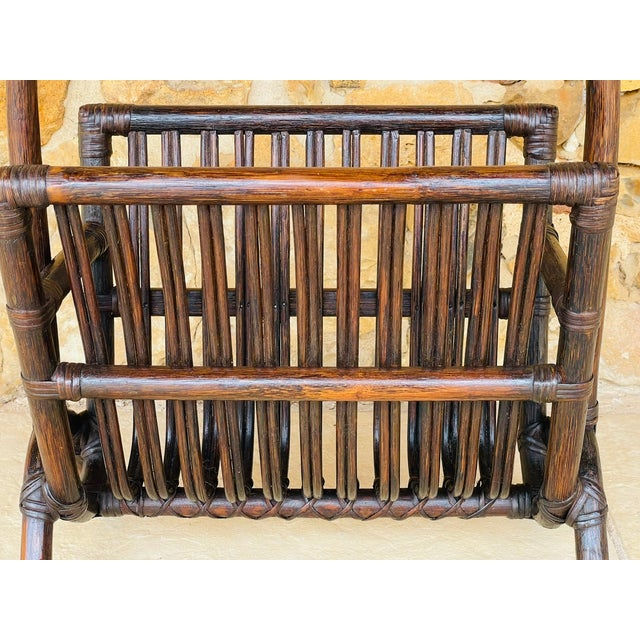 1980s Vintage Bamboo Rattan Magazine Rack, 1970s For Sale - Image 5 of 17