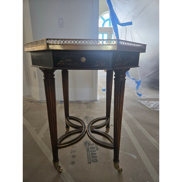 1990s 1990s Theodore Alexander Hand Painted Chinoiserie Side Table For Sale - Image 5 of 7