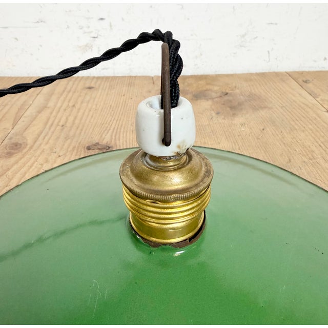 Industrial Green Enamel Light, 1930s For Sale - Image 11 of 14