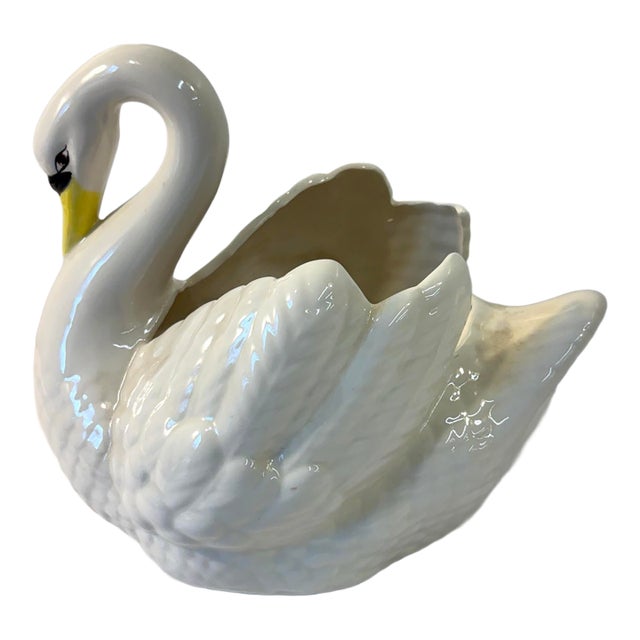 Vintage Ceramic Swan Planter For Sale