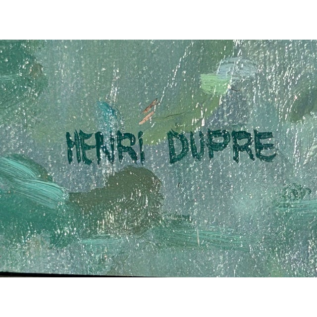 Henri Dupre Original Mid Century Impressionist Oil Painting For Sale - Image 4 of 11