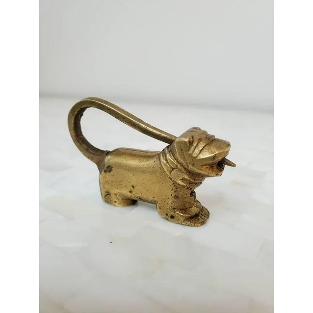 Late 20th Century Miniature Chinese Brass Dog Figure Locks - Set of 3 For Sale - Image 5 of 11
