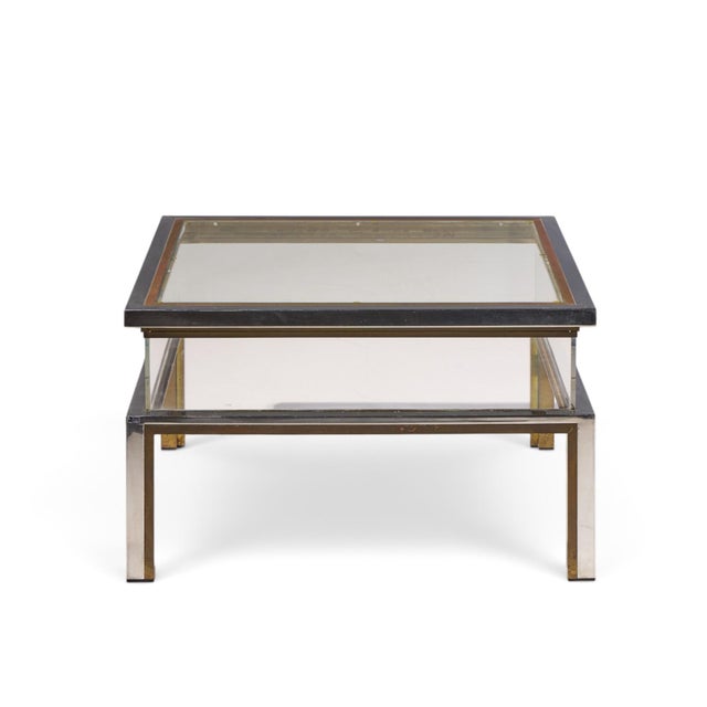 Mid 20th Century Romeo Rega Mid Century Chrome, Brass and Glass Coffee Table For Sale - Image 5 of 8