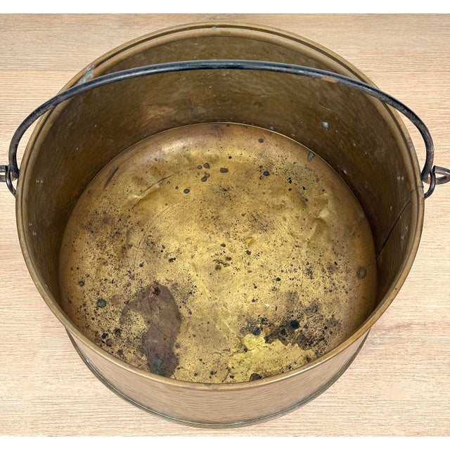 Antique 18" Hammered Copper Pot Cauldron W/ Handle For Sale - Image 6 of 12