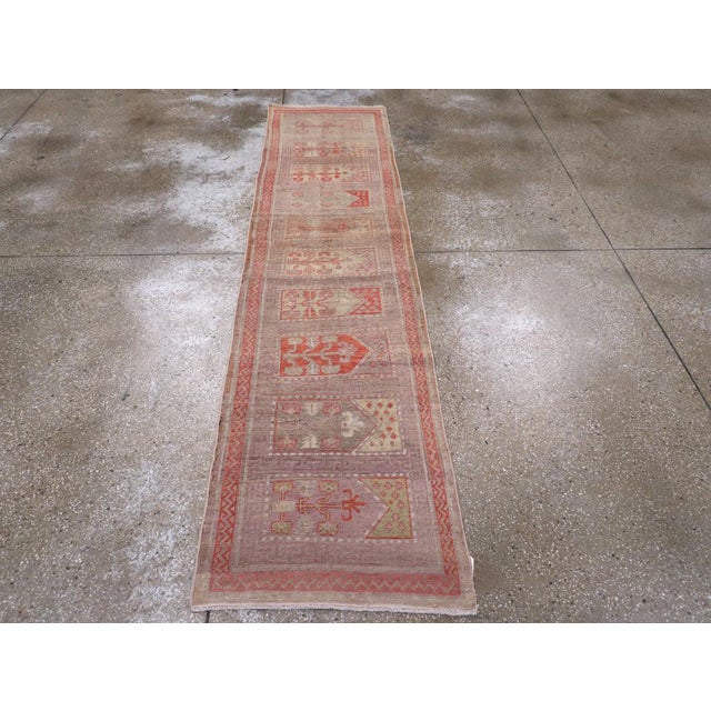 Galerie Shabab Collection Early 20th Century Handmade East Turkestan Saph Khotan Runner For Sale - Image 4 of 10