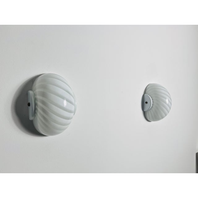 Metal Pair of Mid-Century Glass Wall Lamps, Italy, 1960s For Sale - Image 7 of 10