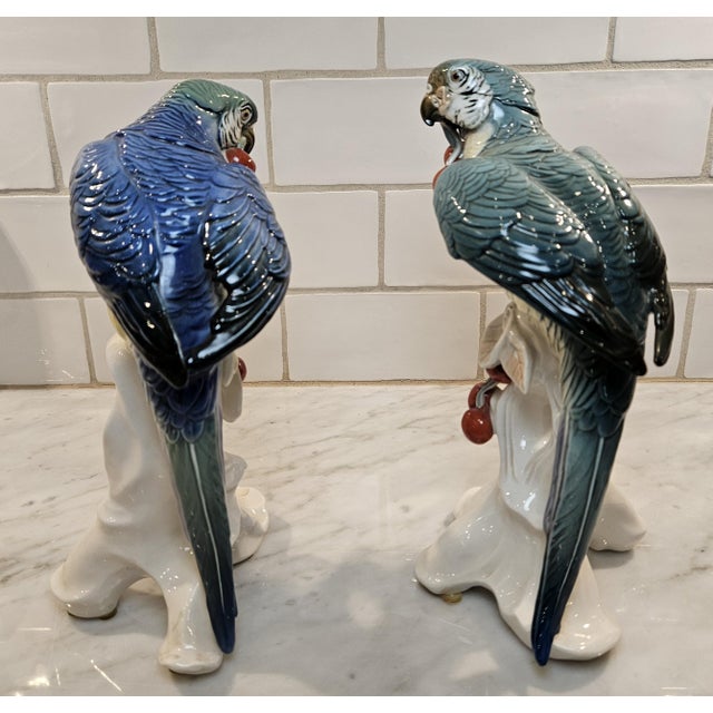 1940s Rare Pair of Karl Ens Parrots For Sale - Image 5 of 17