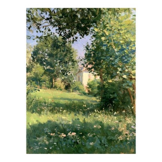 French Country Impressionist Landscape Art Print – Cottage Garden, 10" X 13" For Sale