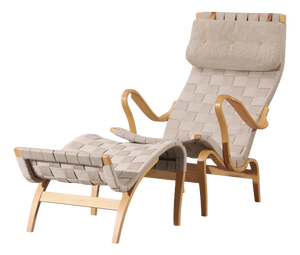 Set of Vintage Pernilla Lounge Chair and Ottoman by Bruno Mathsson for Dux, 1969
