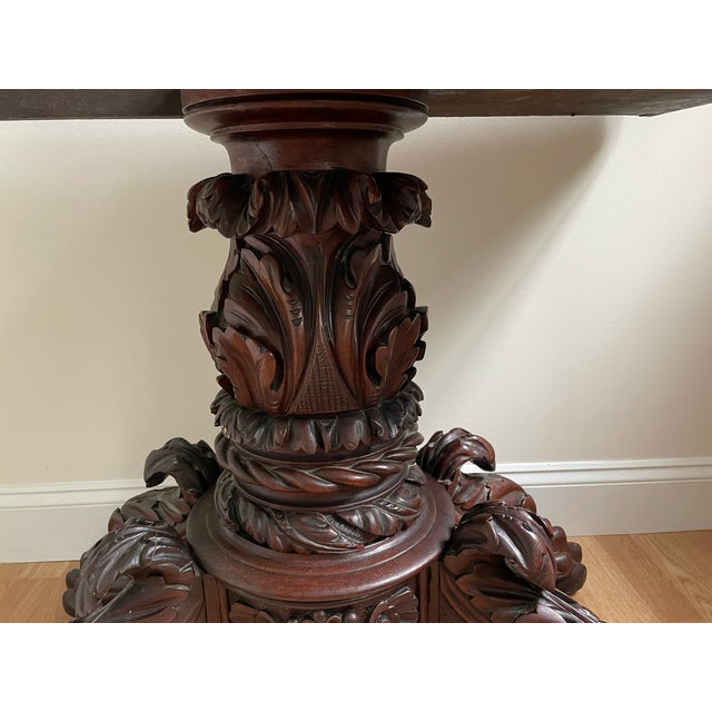 Late 19th Century Hand Carved Late 19th C. Continental Rococo Revival Mahogany Flip‑Top Gueridon / Salon Table For Sale - Image 5 of 11