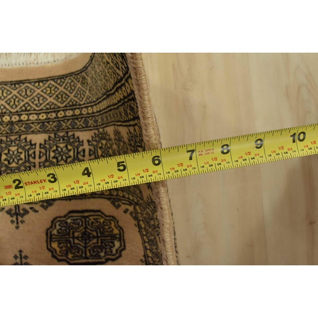 Bokhara Rug 4’2” X 6′ Beige Wool Tribal Hand-Knotted Oriental Carpet For Sale - Image 9 of 11