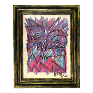 Signed Original Wayne Cunningham Abstract Figure Modern Art