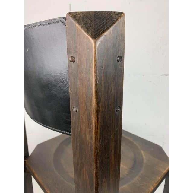 Brutalist Architectural Dining Chairs in Beech Wood, 1970s, Set of 4 For Sale - Image 9 of 18