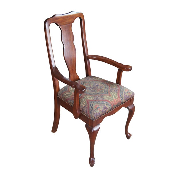 Queen Anne 6 Vintage Harden Queen Anne Style Solid Cherry Dining Chairs Set For Sale - Image 3 of 13