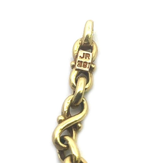 Gold Judith Ripka Diamond Gold Necklace 18k Yellow Dangle Charms S Link Chain For Sale - Image 8 of 8