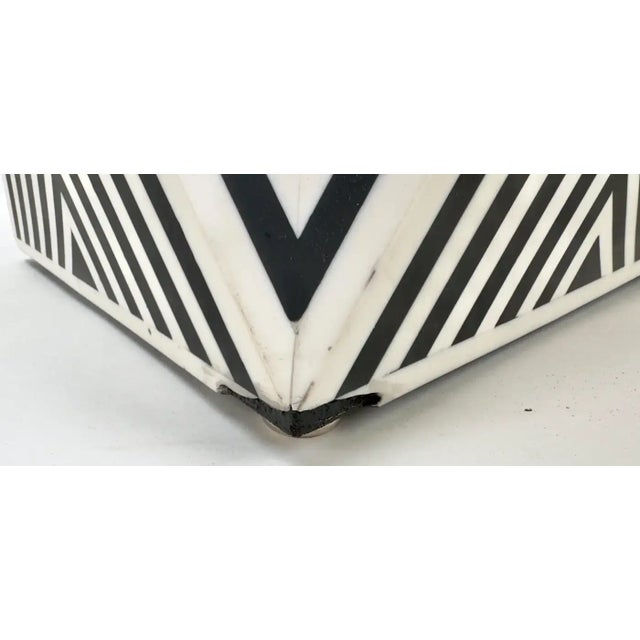 Art Deco Style Black and White Resin Sculptural Side, End Table or Stool, a Pair For Sale - Image 12 of 12