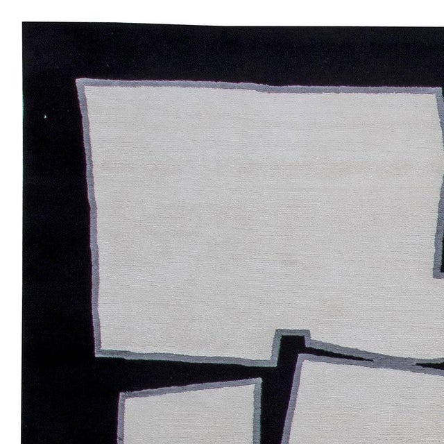 Contemporary Cubist Inspired Handmade Silk and Wool Rug by Doris Leslie Blau For Sale In New York - Image 6 of 7