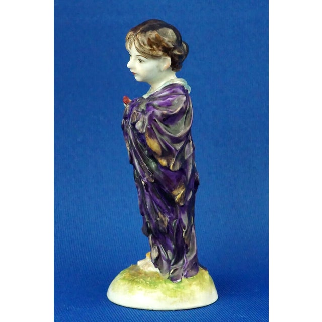 19th Century Porcelain Sculpture of Girl with Hen from Capodimonte or Ginori, Italy For Sale - Image 3 of 18
