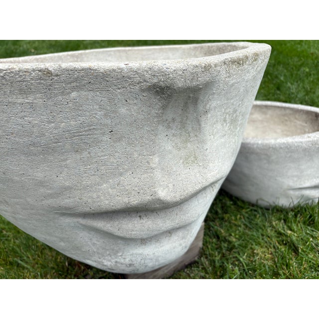 2000 - 2009 Faces Concrete Planters (Pair) For Sale - Image 5 of 7