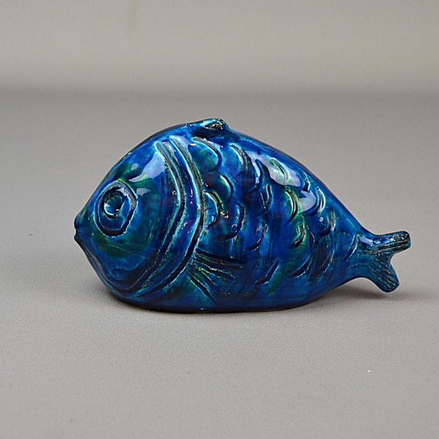 Ceramic Rimini Blu Fish Figurine by Aldo Londi for Bitossi, 1960s For Sale - Image 7 of 12