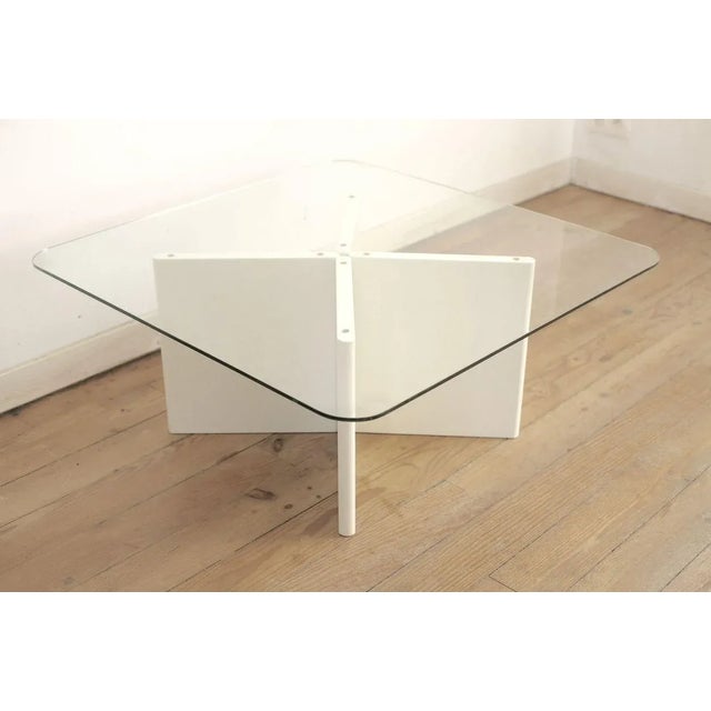 French Lacquered Wood & Glass Coffee Table, 1980s For Sale - Image 9 of 18