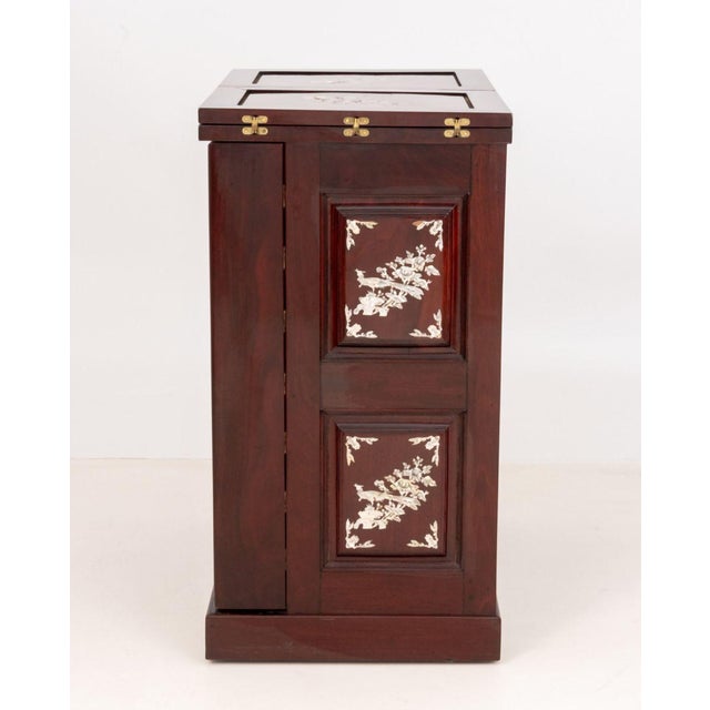 Chinese Mother-of-Pearl Inlay Rosewood Bar Cabinet For Sale - Image 9 of 11