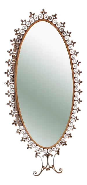 Vintage Italian Mirror With Ornaments by Pier Luigi Colli, 1950s