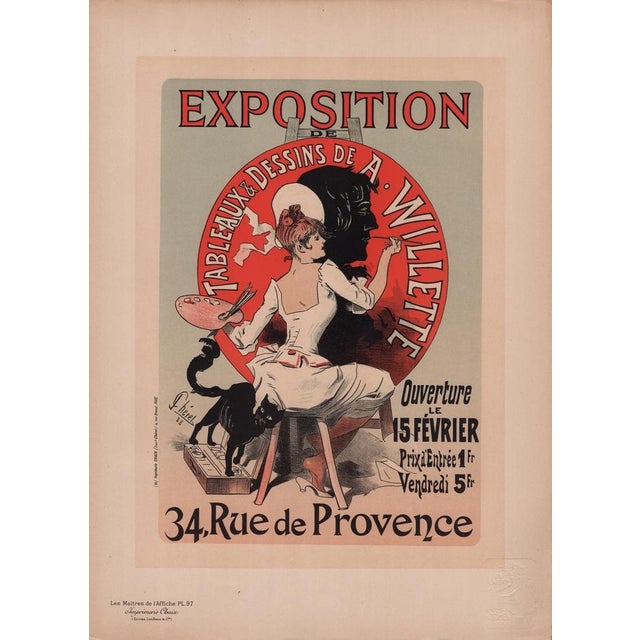 J. Chéret, Exposition de A. Willette from Les Maîtres de L'Affiche, 1897, Original Lithograph For Sale - Image 13 of 13