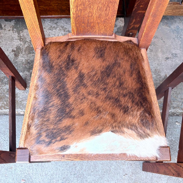 1920s Mission Oak Craftsman Set of 5 Dining Chairs For Sale - Image 9 of 10