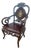 Vintage Chinese Hardwood Armchair With Mother-of-Pearl Inlay and Carved Longevity Motifs For Sale